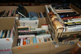 SEVEN BOXES OF BOOKS containing approximately 275 titles in hardback and paperback formats and