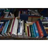 FIVE BOXES OF BOOKS containing approximately 115 modern miscellaneous titles in hardback and