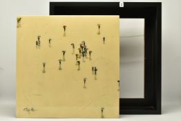 CRAIG ALAN (AMERICAN 1971) 'REFLECTIONS', twenty-seven figures holding umbrellas, signed bottom
