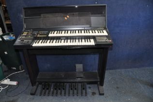 A YAMAHA ELECTONE HE 6 ORGAN with double keyboard and pedals (PAT pass and working) together with