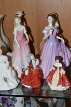 SEVEN ROYAL DOULTON FIGURINES, comprising Amanda HN3632, Julie HN3878, Congratulations HN4306 (