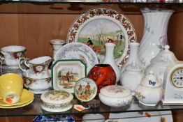 A COLLECTION OF AYNSLEY GIFTWARE, AN INCOMPLETE ROYAL ALBERT 'CELEBRATION 1970' TEA SET, ETC,
