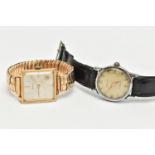 TWO WRISTWATCHES, the first a hand wound movement, round dial signed 'Colonial Watch', Arabic