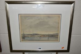 WILLIAM SIDNEY CAUSER (1876-1958) A DEPICTION OF A WORKING HARBOUR, signed bottom right, watercolour