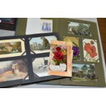 TWO ALBUMS OF POSTCARDS containing approximately 566 early 20th century postcards (Edwardian-1930'
