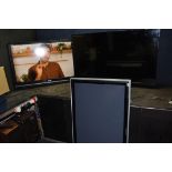 THREE LARGE SCREEN FLAT SCREEN TVs AND MONITOR comprising of a Toshiba 42in TV (SCRATCHES TO SCREEN)