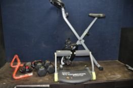 A SELECTION OF EXERCISE EQUIPMENT including an Ultra Sport F Bike, a Smart Wonder care etc