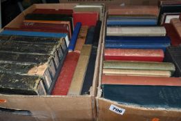 TWO BOXES OF BOOKS containing sixty-five miscellaneous titles in hardback format (several