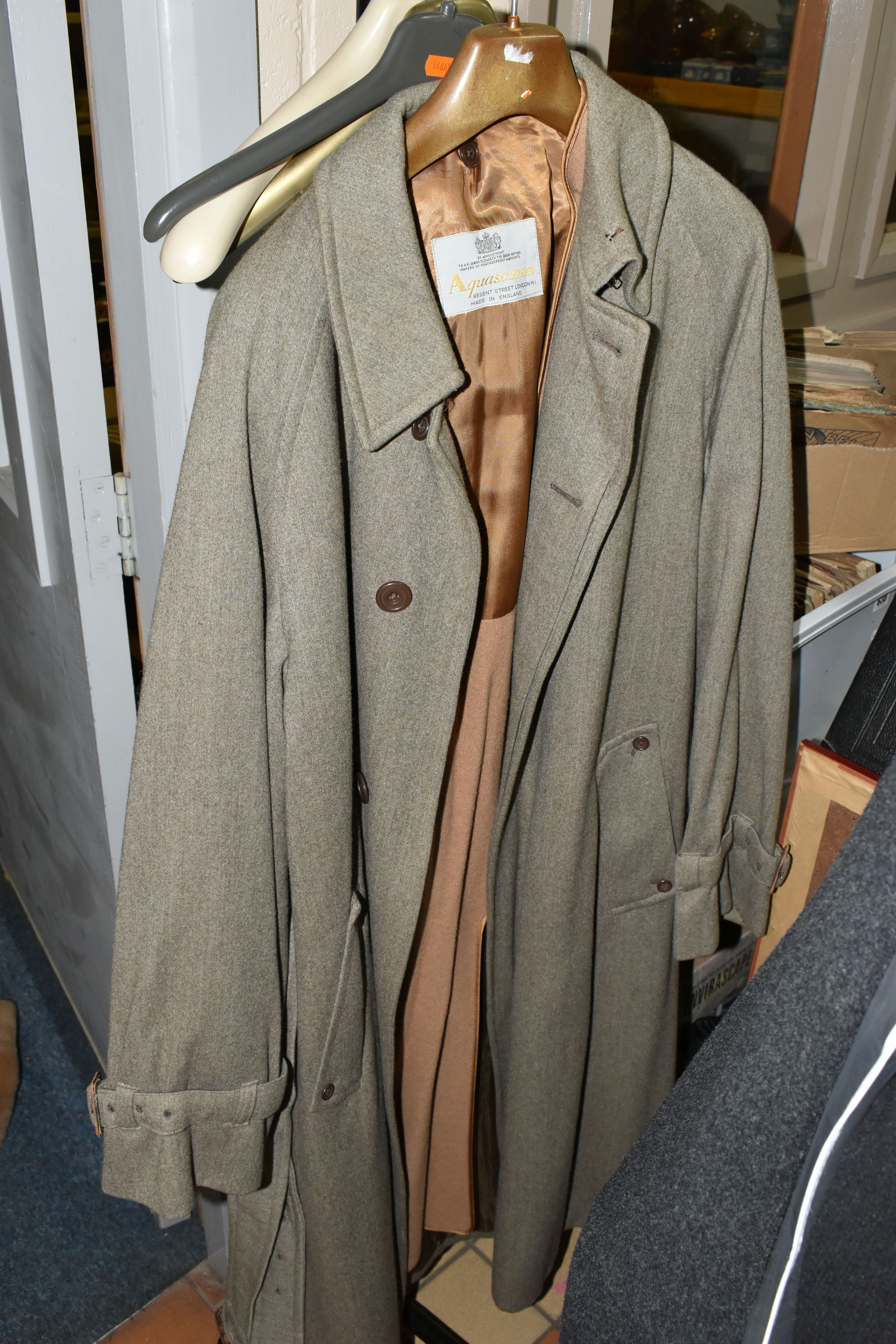 FOUR ITEMS OF CLOTHING, comprising a gentleman's Aquascutum showerproof pure new wool overcoat - Image 6 of 8