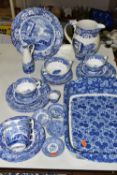 A SMALL QUANTITY OF MODERN BLUE AND WHITE SPODE, including an Italian pattern water jug, height 18.