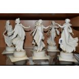 A SET OF SIX WEDGWOOD LIMITED EDITION 'THE DANCING HOURS' COLLECTION FIGURES, comprising the first