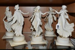 A SET OF SIX WEDGWOOD LIMITED EDITION 'THE DANCING HOURS' COLLECTION FIGURES, comprising the first