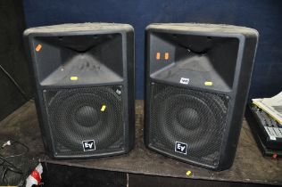 A PAIR OF ELECTRO-VOICE SX-300 PA SPEAKERS, 300w handling at 8ohms per speaker in working order