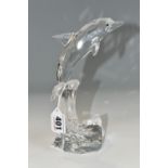 A CASED/OUTER BOX SWAROVSKI CRYSTAL 'MAXI DOLPHIN' SCULPTURE, from the 'South Sea' theme,