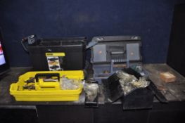 A PLASTIC AND A METAL TOOLBOXES CONTAINING AUTOMOTIVE TOOLS including valve spring compressors,
