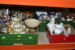 THREE BOXES OF CERAMICS, to include an Aynsley 'Pembroke' pattern ginger jar, an Aynsley pot of