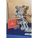 A BOXED SWAROVSKI CRYSTAL DISNEY SHOWCASE COLLECTION 'MICKEY MOUSE' FIGURE, modelled standing with