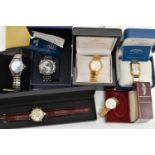 SIX WIRSTWATCHES, to include a boxed 'Rotary' quartz 2170, fitted with a bracelet and folding clasp,