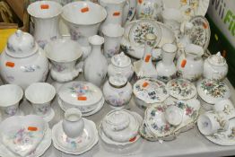 A LARGE QUANTITY OF AYNSLEY 'PEMBROKE', 'JUST ORCHIDS' AND 'LITTLE SWEETHEART' PATTERN GIFTWARE,