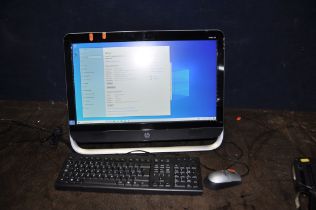 A HP PAVILLION 23 ALL IN ONE PERSONAL COMPUTER with keyboard and mouse, Intel iCore i3 3240 @3.40Ghz