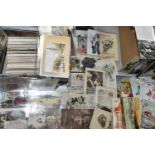 TWO BOXES OF POSTCARDS containing approximately 918 Postcards dating from the early 20th century