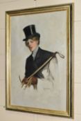 KIRKPATRICK (BRITISH 20TH CENTURY) Portrait sketch of a lady in black riding habit holding the