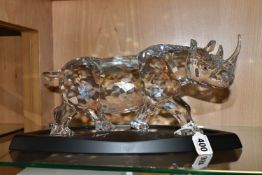 A CASED/OUTER BOX SWAROVSKI CRYSTAL LIMITED EDITION RHINO SCULPTURE, numbered 4825/10000 to