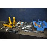 A COLLECTION OF AUTOMOTIVE TOOLS including a near complete socket set, two Britool breaker bars,