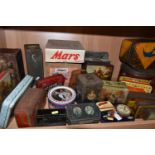 A COLLECTION OF VINTAGE ADVERTISING TINS AND BOXES, assorted Tobacco, Biscuit and Toffee tins,