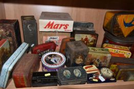 A COLLECTION OF VINTAGE ADVERTISING TINS AND BOXES, assorted Tobacco, Biscuit and Toffee tins,