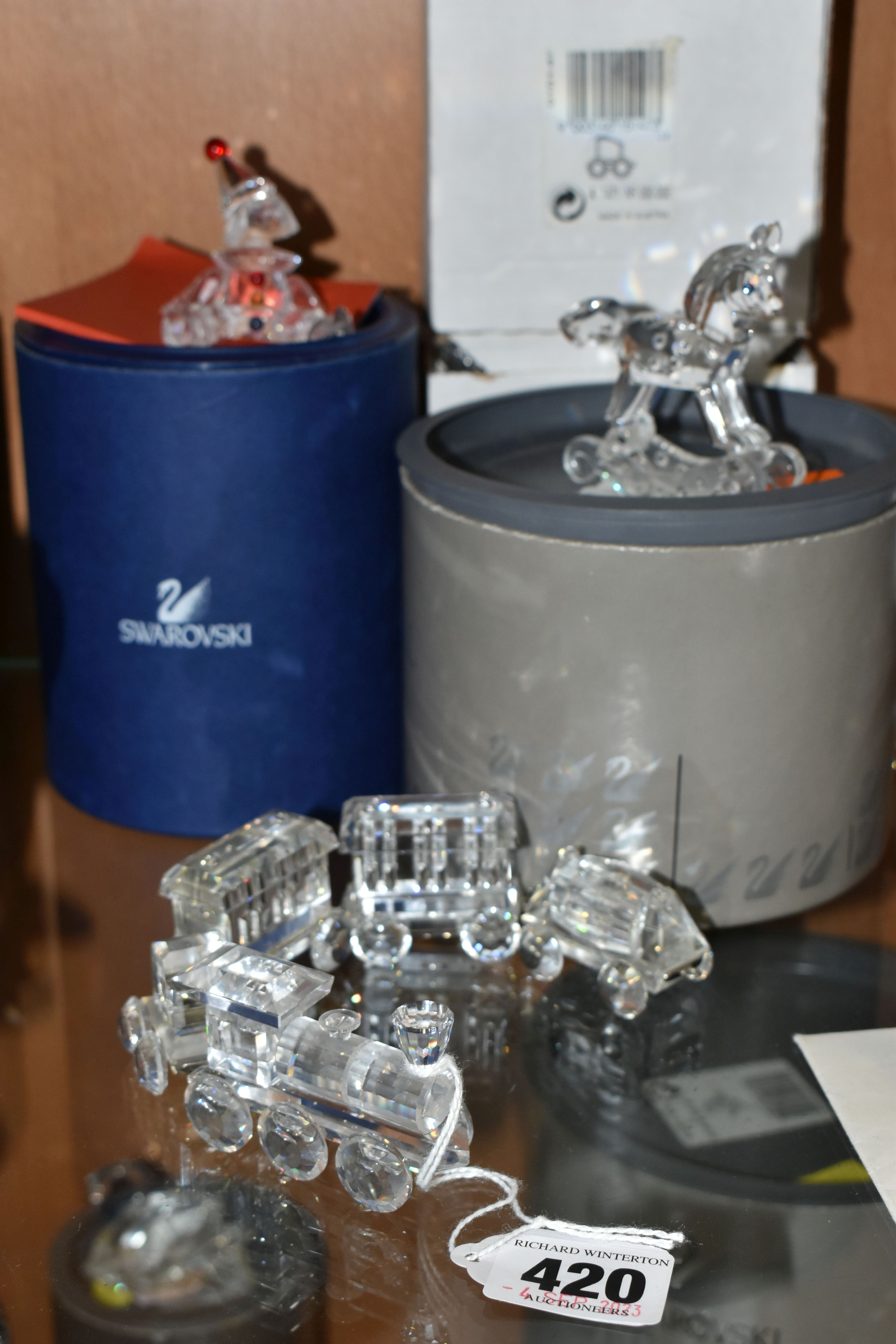 A GROUP OF SWAROVSKI CRYSTAL SCULPTURES FROM THE 'WHEN WE WERE YOUNG' COLLECTION, comprising