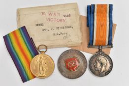 TWO WORLD WAR ONE MEDALS AND A SILVER MEDALLION, to include a WWI medal fitted with a ribbon,