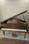 A CHALLEN MAHOGANY BABY GRAND PIANO, serial number 45722, with bone keys, on square tapered legs and