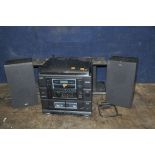 A SANYO DC-X120 MIDI HI FI with two matching speakers and speaker stands (PAT pass and working) (