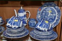 A QUANTITY OF COPELAND SPODE'S ITALIAN DESIGN TEAWARE, comprising a sandwich plate, coffee pot (