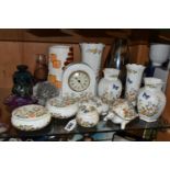 A GROUP OF AYNSLEY 'COTTAGE GARDEN' GIFTWARE AND MDINA STUDIO GLASS, comprising a studio pottery