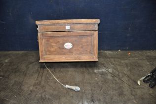 A VINTAGE EDINA SILENT TOILET CISTERN constructed from pine with a copper lining and cistern parts
