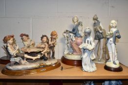 FIVE NAO, MEDIFLOR AND OTHER FIGURES / GROUPS, comprising a Nao Japanese lady, a Nao Don Quixote,