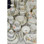 A QUANTITY OF AYNSLEY 'WILD TUDOR' AND 'COTTAGE GARDEN' GIFTWARE, comprising a table lamp, a pair of