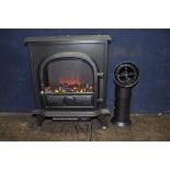 A CREATIVE FIRES MODEL 2.50 COAL FIRE EFFECT FAN HEATER with illuminated coals and fake flue width