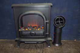 A CREATIVE FIRES MODEL 2.50 COAL FIRE EFFECT FAN HEATER with illuminated coals and fake flue width