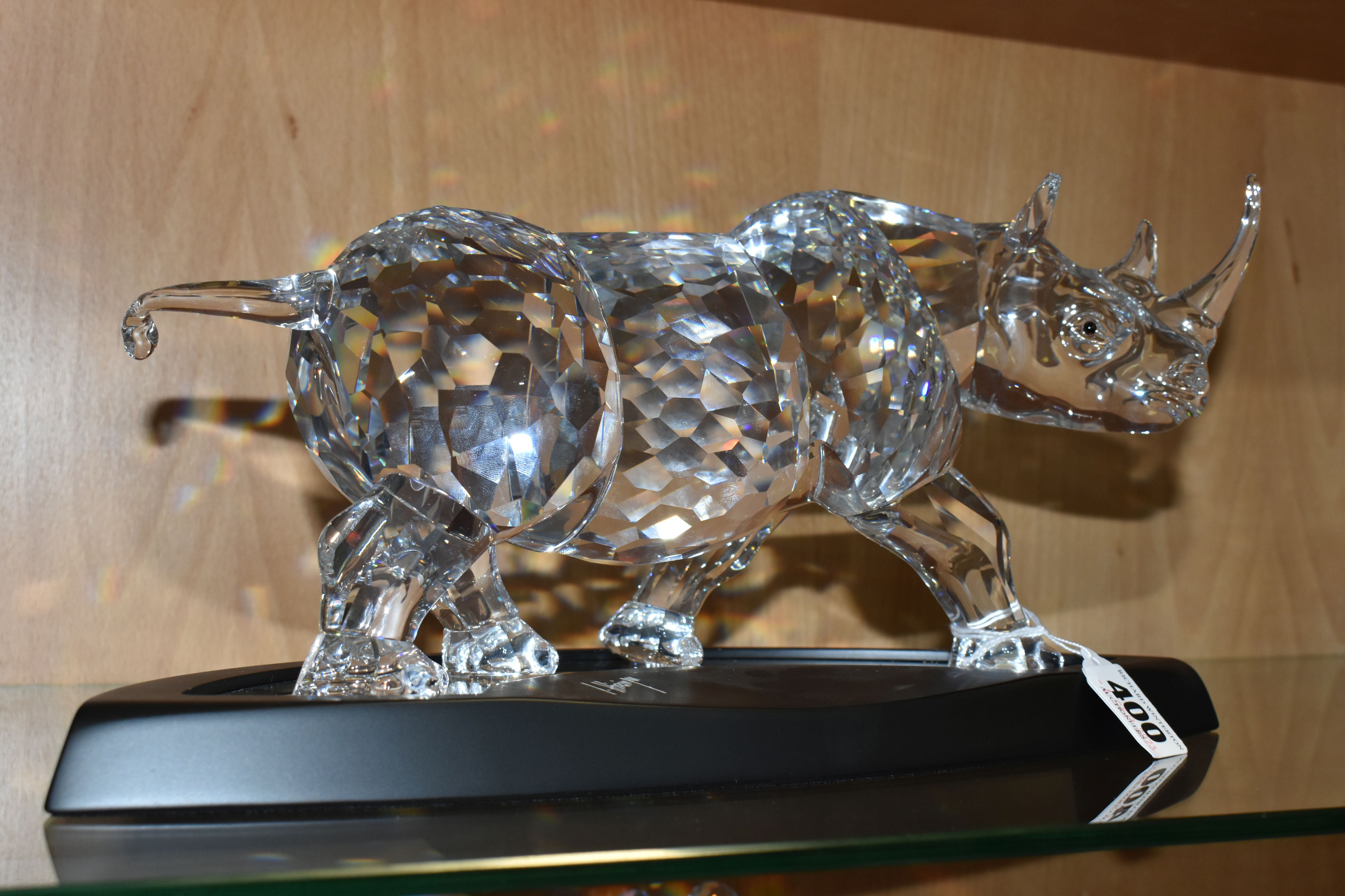 A CASED/OUTER BOX SWAROVSKI CRYSTAL LIMITED EDITION RHINO SCULPTURE, numbered 4825/10000 to - Image 3 of 8