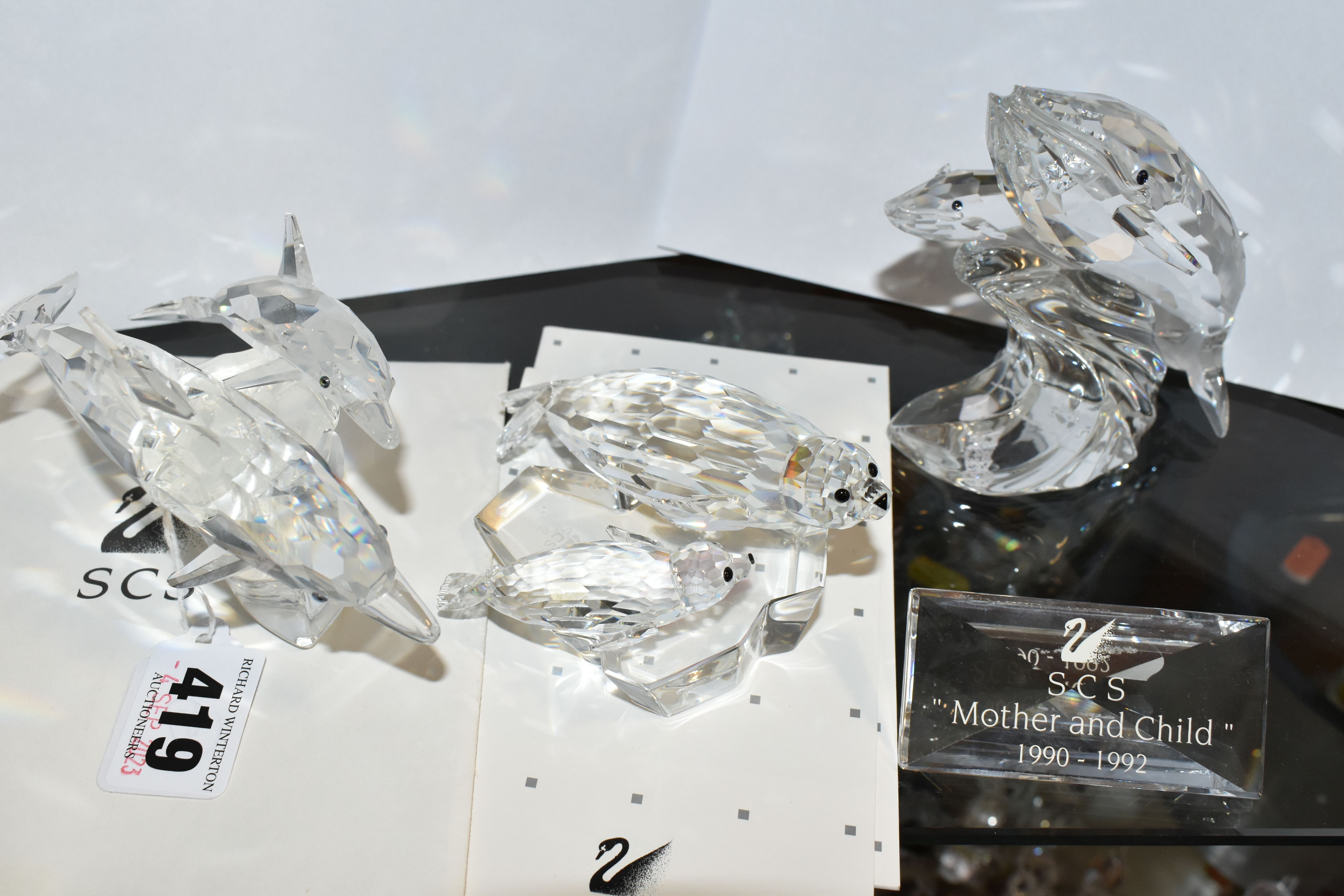 THE SWAROVSKI CRYSTAL 'MOTHER AND CHILD' TRILOGY OF FIGURES, all boxed with extra box for Seals), - Image 6 of 9
