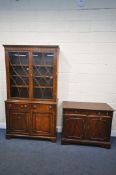A REPRODUX MAHOGANY ASTRAGAL GLAZED DISPLAY CABINET, with two drawers, width 115cm x depth 40cm x
