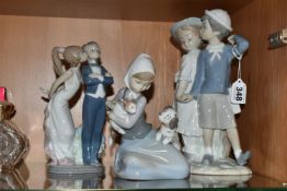 THREE LLADRO FIGURES / GROUPS, comprising Puppy Love, no.1127, sculpted by Vicente Martinez,