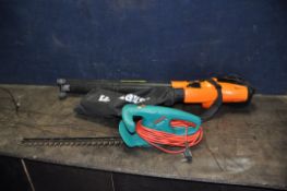 A VON HAUS GARDEN BLOWER/VAC with grass bag and a Bosch AHS 50-16 electric hedge trimmer (both PAT
