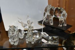 A SWAROVSKI COLLECTORS SOCIETY 'INSPIRATION AFRICA' TRILOGY, all boxed and with certificates,