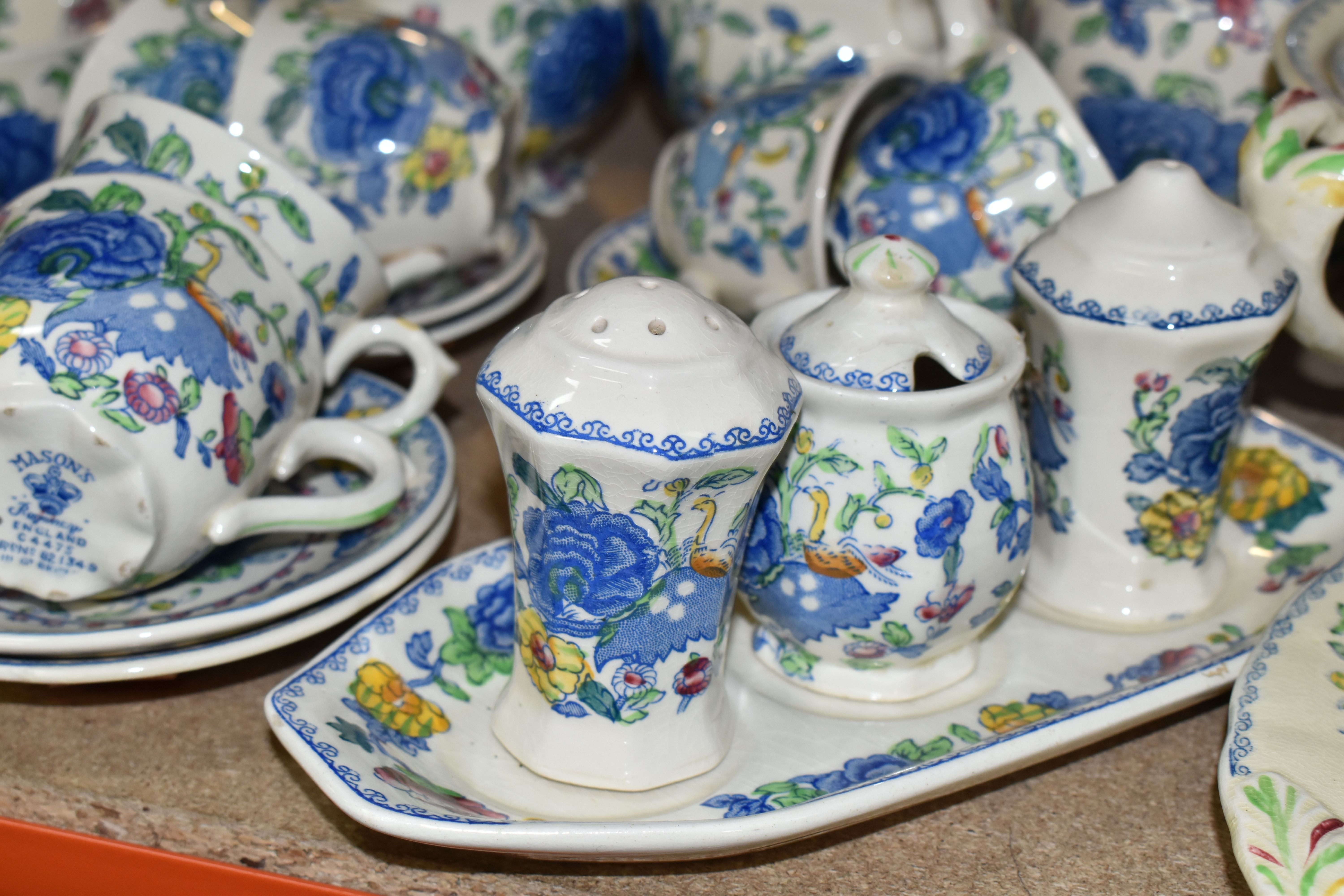 A QUANTITY OF MASON'S 'REGENCY' PATTERNED TEAWARE, comprising one large breakfast cup and saucer, - Image 5 of 8