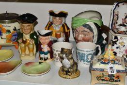 A GROUP OF CERAMICS, to include a Wade Towser figure of a cat designed for Glenturret Distillery,