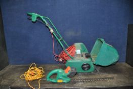 A QUALCAST CLASSIC ELECTRIC 30s CYLINDER MOWER with grass box (PAT pass and working) along with a